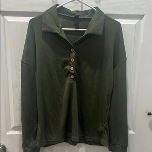 SHEIN Olive Green Button-Up Top